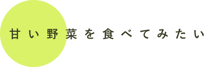 甘い野菜を食べてみたい